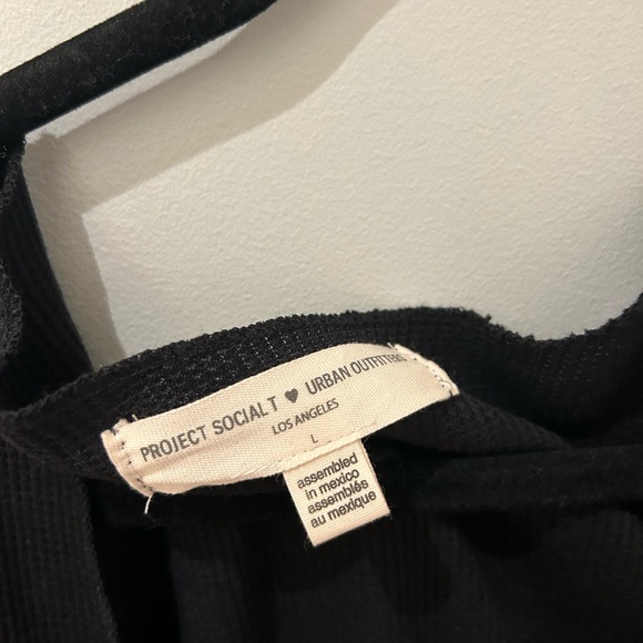 Black long sleeve waffle blouse Size Large - Picture 2 of 3